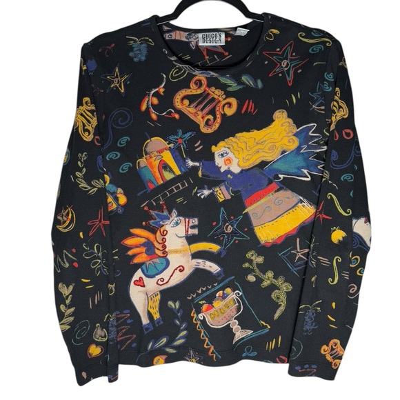 Chico's Tops - VTG Chicos Long Sleeve Top Women’s Size Small Art To Wear Fairy mythical Y2K